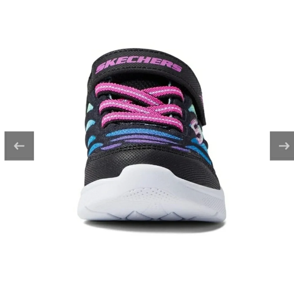 Skechers Kids Sneakers - Black with Pink and Blue Accents Toddler Girl Sz 8